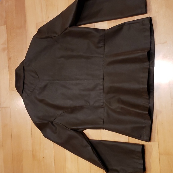 Gotcha Covered brown faux leather button front blazer with 2 front pockets EUC - Picture 3 of 3